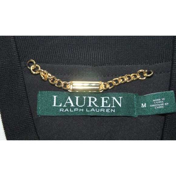 Lauren Ralph Lauren Women's Fall Floral Eyelet Print Bomber Black Jacket Size M - Picture 8 of 11